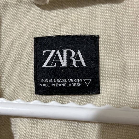 Zara Cream Canvas Button Down Shirt - Picture 2 of 4
